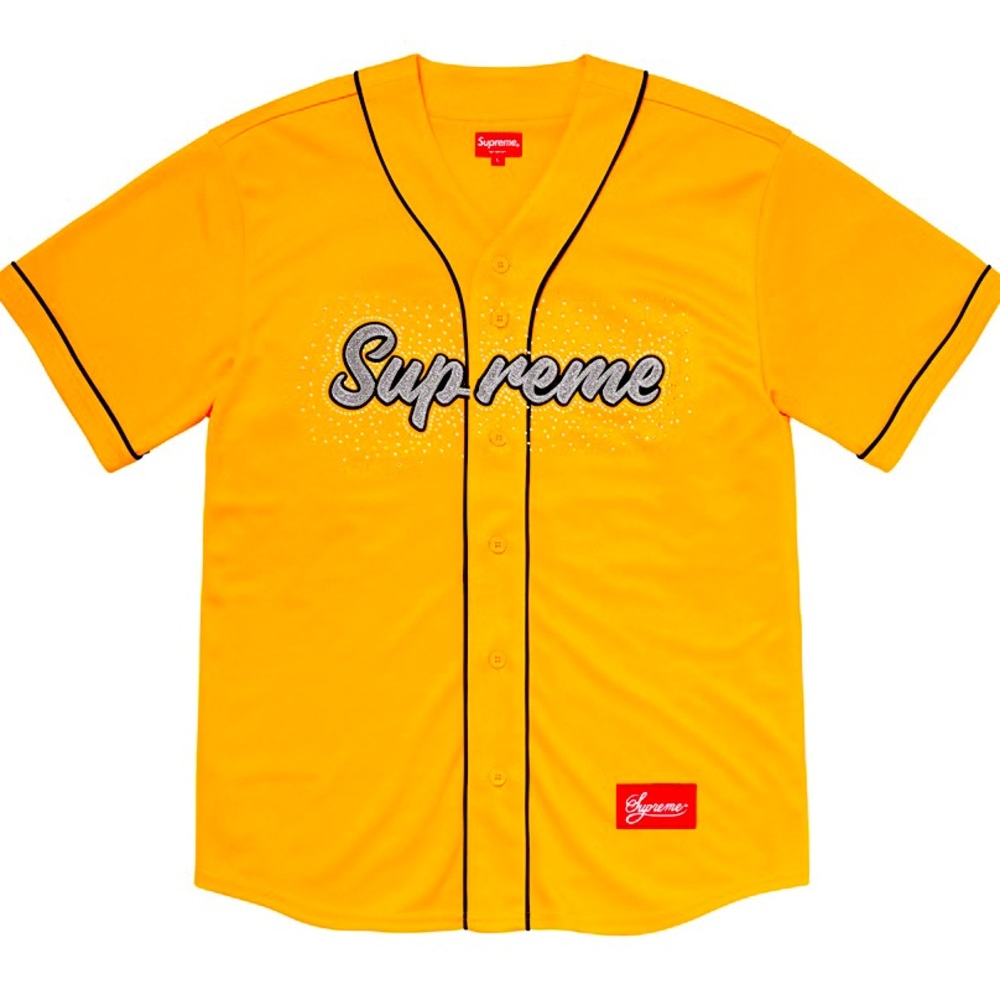 Supreme Rhinestone Baseball Jersey